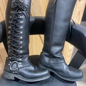 Harley-Davidson Black Leather Tall Boots